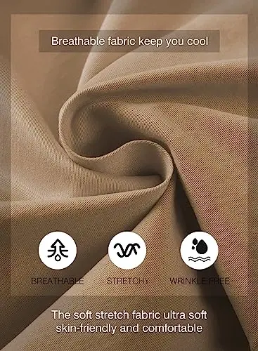 JMIERR erkaklar kundalik shortlari - paxta ipli yozgi plyaj Stretch Twill Chino Golf shortlari - 4