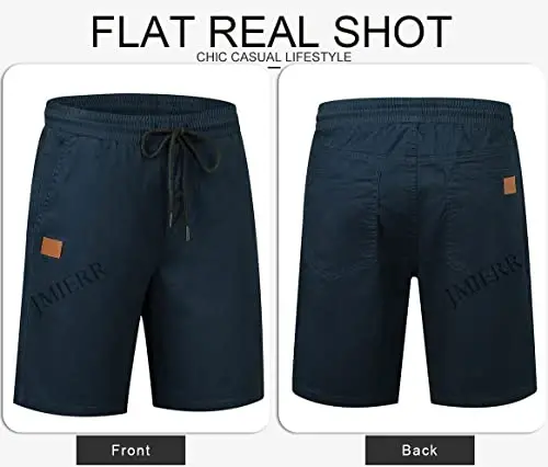 JMIERR erkaklar uchun kundalik shortilar - paxtadan tikilgan ipli yozgi plyaj stretch tvil chino golf shortilar - 5