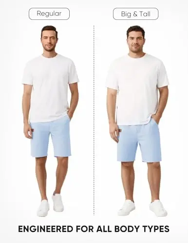 JMIERR Erkaklar uchun paxtali cho‘ziluvchan kalta ishtonlar kundalik ipli twill chino shortilari | Ipli bel, telefon cho'ntaklari, golf, yozgi plyaj kruiz kiyimlari, mashinada yuvish mumkin - 5