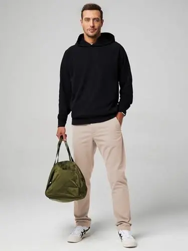 JMIERR Men's Chino Pants Casual Elastic Waist Tapered Golf Trousers - 4
