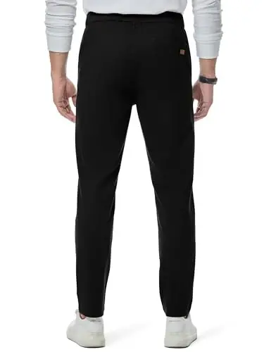 JMIERR Men's Chino Pants Casual Elastic Waist Tapered Golf Trousers - JMIERR (1)