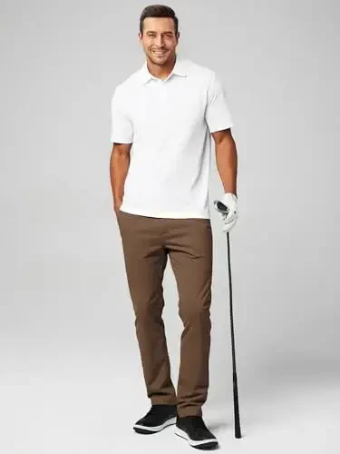 JMIERR Men's Chino Pants Casual Stretch Waist Tapered Trousers with Pockets - 5