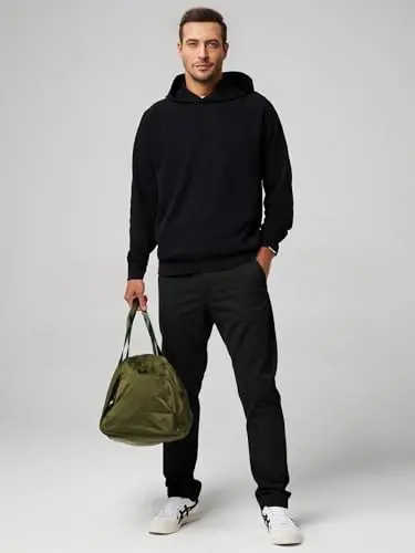 JMIERR Men's Chino Pants Casual Stretch Waist Tapered Trousers with Pockets - 4