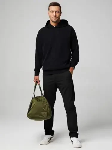 JMIERR Erkek Chino Pantolonlar Casual Stretch Bel Tapered Pantolonlar Cepkenli - 4