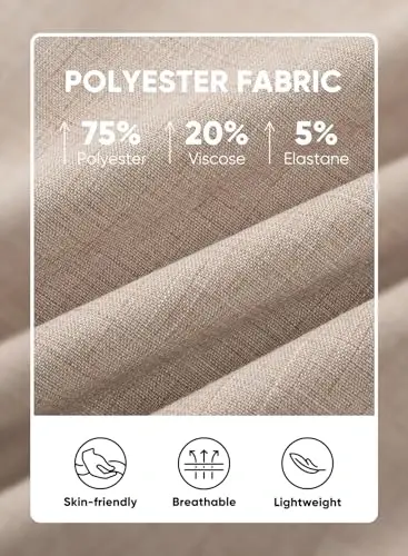 JMIERR Men's Casual Stylish Short Sleeve Button-Up Striped Dress Shirts Cotton Beach Shirt - 4