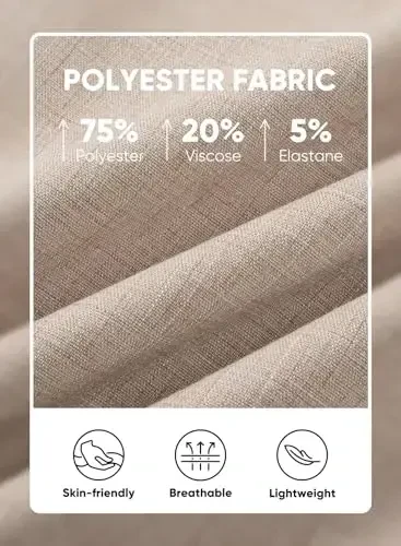 JMIERR Men's Casual Stylish Short Sleeve Button-Up Striped Dress Shirts Cotton Beach Shirt - 4