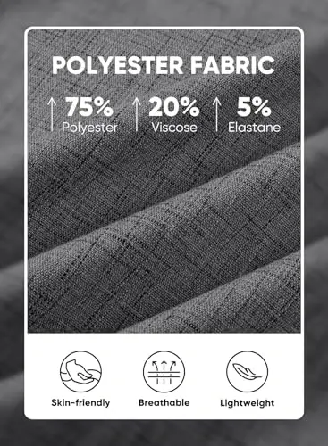 JMIERR Men's Casual Stylish Short Sleeve Button-Up Striped Dress Shirts Cotton Beach Shirt - 4