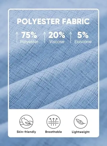 JMIERR Men's Casual Stylish Short Sleeve Button-Up Striped Dress Shirts Cotton Beach Shirt - 4