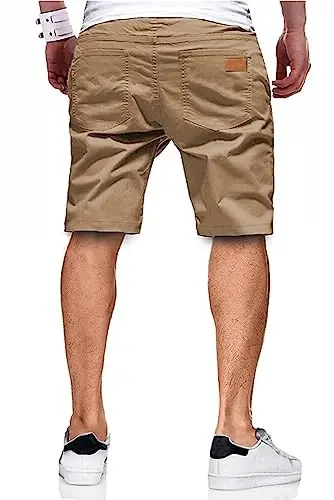 JMIERR Mens Casual Shorts - Cotton Drawstring Summer Beach Stretch Twill Chino Golf Shorts - 2