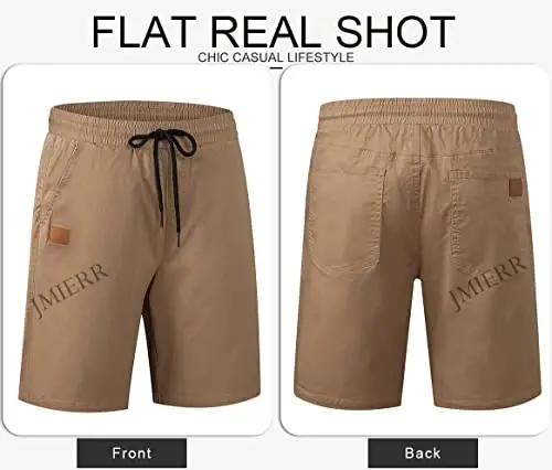 JMIERR Mens Casual Shorts - Cotton Drawstring Summer Beach Stretch Twill Chino Golf Shorts - 5