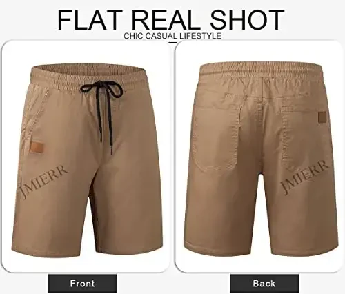 JMIERR Mens Casual Shorts - Cotton Drawstring Summer Beach Stretch Twill Chino Golf Shorts - 5