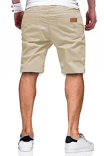 JMIERR Mens Casual Shorts - Cotton Drawstring Summer Beach Stretch Twill Chino Golf Shorts - MODAZONE (1)