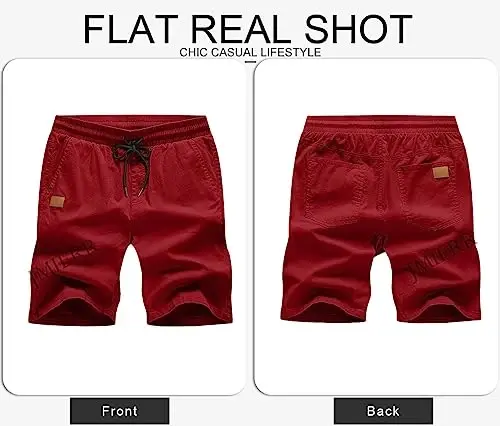 JMIERR Mens Casual Shorts - Cotton Drawstring Summer Beach Stretch Twill Chino Golf Shorts - 5