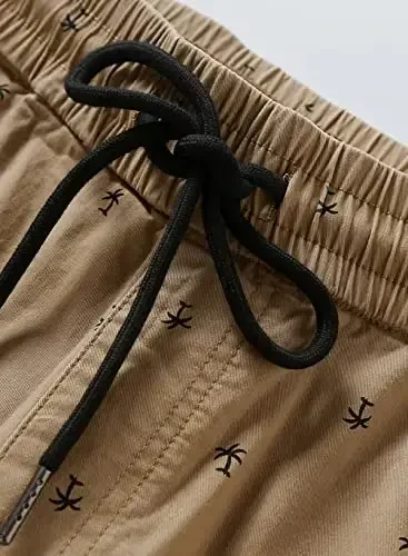 JMIERR Mens Casual Shorts - Cotton Drawstring Summer Beach Stretch Twill Chino Golf Shorts - 6