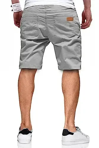 JMIERR Mens Casual Shorts - Cotton Drawstring Summer Beach Stretch Twill Chino Golf Shorts - JMIERR (1)