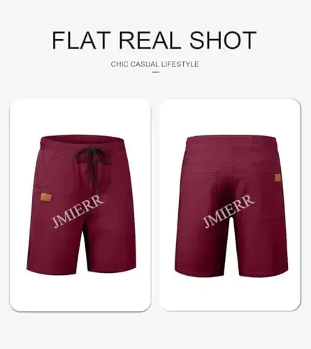 JMIERR Mens Casual Shorts - Cotton Drawstring Summer Beach Stretch Twill Chino Golf Shorts - 4