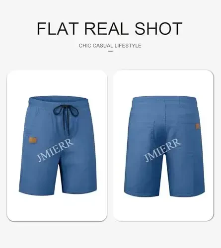 JMIERR Mens Casual Shorts - Cotton Drawstring Summer Beach Stretch Twill Chino Golf Shorts - 4
