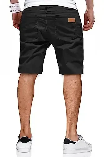 JMIERR Mens Casual Shorts - Cotton Drawstring Summer Beach Stretch Twill Chino Golf Shorts - MODAZONE (1)