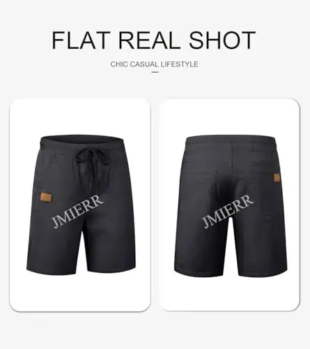 JMIERR Mens Casual Shorts - Cotton Drawstring Summer Beach Stretch Twill Chino Golf Shorts - 4