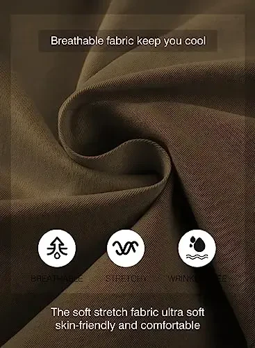 JMIERR Mens Casual Shorts - Cotton Drawstring Summer Beach Stretch Twill Chino Golf Shorts - 4