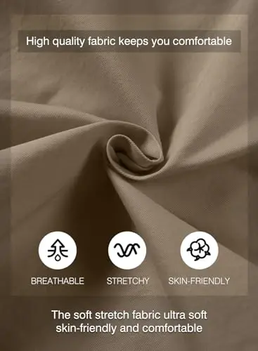 JMIERR Mens Casual Shorts - Cotton Drawstring Summer Beach Stretch Twill Chino Golf Shorts - 5