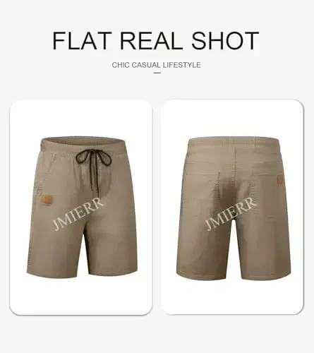 JMIERR Mens Casual Shorts - Cotton Drawstring Summer Beach Stretch Twill Chino Golf Shorts - 4