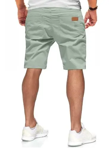 JMIERR Mens Casual Shorts - Cotton Drawstring Summer Beach Stretch Twill Chino Golf Shorts 