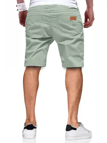JMIERR Mens Casual Shorts - Cotton Drawstring Summer Beach Stretch Twill Chino Golf Shorts - MODAZONE (1)
