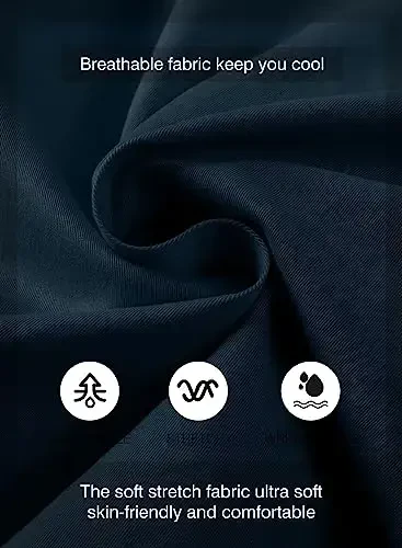 JMIERR Mens Casual Shorts - Cotton Drawstring Summer Beach Stretch Twill Chino Golf Shorts - 4