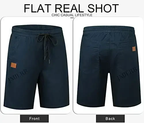 JMIERR Mens Casual Shorts - Cotton Drawstring Summer Beach Stretch Twill Chino Golf Shorts - 5