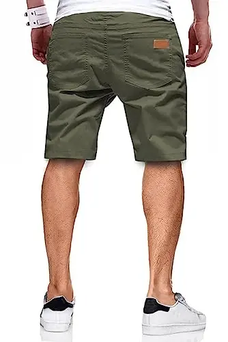 JMIERR Mens Casual Shorts - Cotton Drawstring Summer Beach Stretch Twill Chino Golf Shorts - MODAZONE (1)