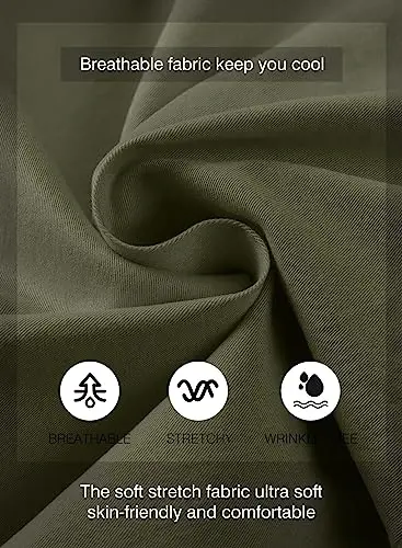 JMIERR Mens Casual Shorts - Cotton Drawstring Summer Beach Stretch Twill Chino Golf Shorts - 4