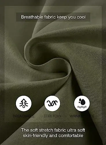 JMIERR Mens Casual Shorts - Cotton Drawstring Summer Beach Stretch Twill Chino Golf Shorts - 4