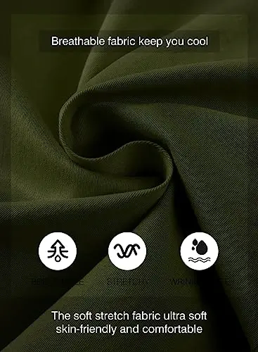 JMIERR Mens Casual Shorts - Cotton Drawstring Summer Beach Stretch Twill Chino Golf Shorts - 4