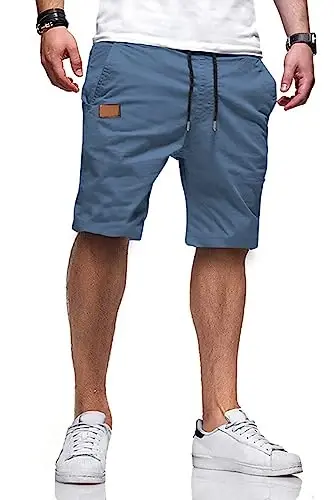 JMIERR Mens Cotton Stretch Shorts Casual Drawstring Twill Chino Shorts | Drawstring Waist, Phone Pockets, Golf, Summer Beach Cruise Outfits, Machine Wash - 1