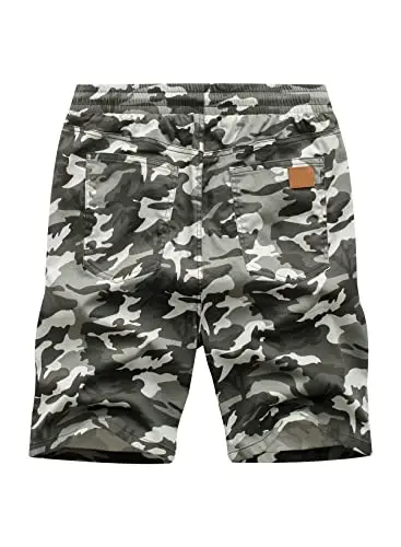 JMIERR Mens Cotton Stretch Shorts Casual Drawstring Twill Chino Shorts | Drawstring Waist, Phone Pockets, Golf, Summer Beach Cruise Outfits, Machine Wash - 4