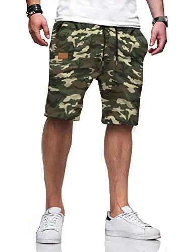 JMIERR Mens Cotton Stretch Shorts Casual Drawstring Twill Chino Shorts | Drawstring Waist, Phone Pockets, Golf, Summer Beach Cruise Outfits, Machine Wash - 1