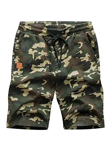 JMIERR Mens Cotton Stretch Shorts Casual Drawstring Twill Chino Shorts | Drawstring Waist, Phone Pockets, Golf, Summer Beach Cruise Outfits, Machine Wash - 3