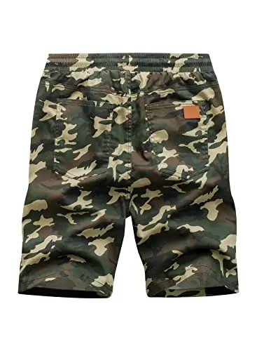 JMIERR Mens Cotton Stretch Shorts Casual Drawstring Twill Chino Shorts | Drawstring Waist, Phone Pockets, Golf, Summer Beach Cruise Outfits, Machine Wash - 4