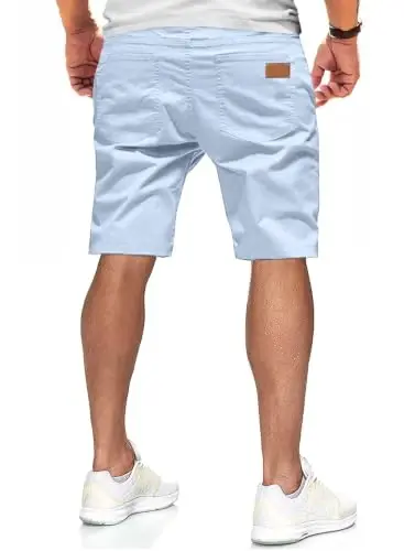 JMIERR Mens Cotton Stretch Shorts Casual Drawstring Twill Chino Shorts | Drawstring Waist, Phone Pockets, Golf, Summer Beach Cruise Outfits, Machine Wash - JMIERR (1)