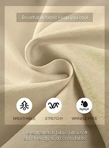 JMIERR Mens Casual Shorts - Cotton Drawstring Summer Beach Stretch Twill Chino Golf Shorts - 4