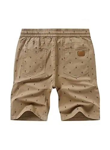 JMIERR Mens Casual Shorts - Cotton Drawstring Summer Beach Stretch Twill Chino Golf Shorts - 10
