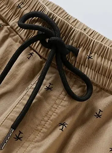 JMIERR Mens Casual Shorts - Cotton Drawstring Summer Beach Stretch Twill Chino Golf Shorts - 12