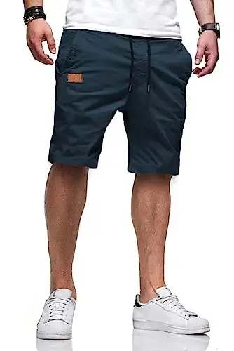 JMIERR Mens Casual Shorts - Cotton Drawstring Summer Beach Stretch Twill Chino Golf Shorts - JMIERR