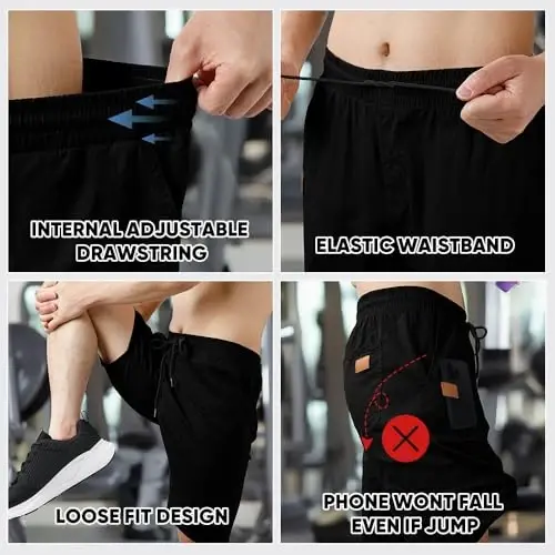 JMIERR Mens Casual Shorts - Cotton Drawstring Summer Beach Stretch Twill Chino Golf Shorts - 3