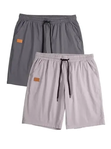 JMIERR Mens Casual Shorts - Cotton Drawstring Summer Beach Stretch Twill Chino Golf Shorts - 2