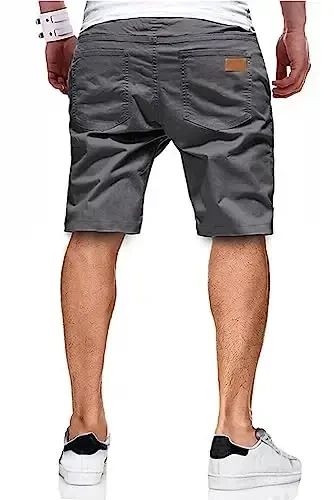 JMIERR Mens Casual Shorts - Cotton Drawstring Summer Beach Stretch Twill Chino Golf Shorts - MODAZONE (1)
