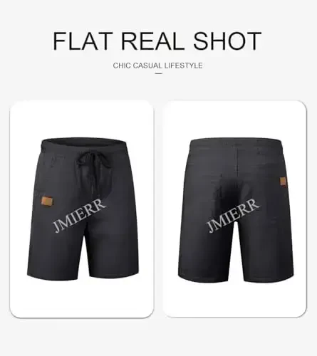 JMIERR Mens Casual Shorts - Cotton Drawstring Summer Beach Stretch Twill Chino Golf Shorts - 4