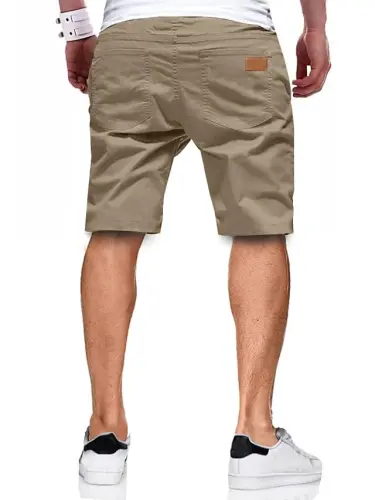 JMIERR Mens Casual Shorts - Cotton Drawstring Summer Beach Stretch Twill Chino Golf Shorts - MODAZONE (1)