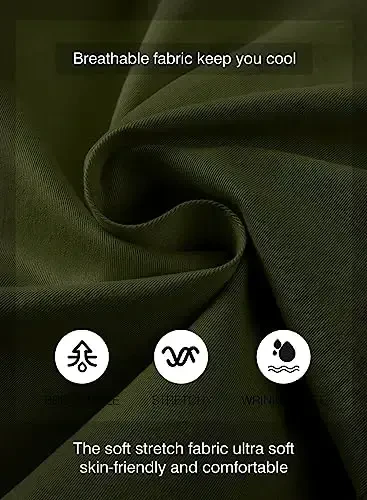 JMIERR Mens Casual Shorts - Cotton Drawstring Summer Beach Stretch Twill Chino Golf Shorts - 4